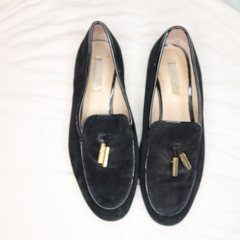 Louise et Cie LO-MONROE1 Womens tassel loafers US 7.5 Black Flat y2k 90s boho